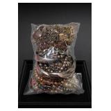 Bagged Assorted Costume Jewelry and Beaded Necklaces