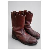Brown Leather Pull-On Boots
