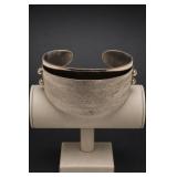 Engraved Silver-Tone Metal Cuff Bracelet