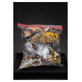 Bagged Assorted Costume Jewelry and Beads