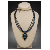 Beaded Necklace and Gold-Tone Chain Necklace