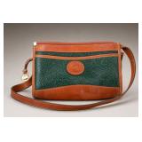 Dooney & Bourke Green and Brown Leather Crossbody Bag