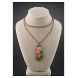 Gold-Tone Chain Necklaces With Floral Pendant