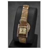 Gold-Tone Wristwatch With Textured Band