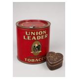 Union Leader Tobacco Tin and Heart-Shaped Box