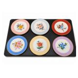 Set Of Six Floral Ceramic Plates