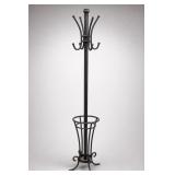 Black Metal Coat Rack With Umbrella Stand