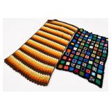 Crocheted Afghan Blanket Pair
