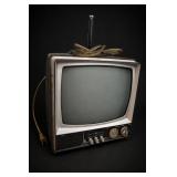 Small Black and Silver Television With Dials