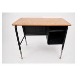 Metal and Wood Student Desk With Open Shelf