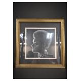 Framed Black-and-White Portrait Photograph