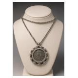 Silver Franklin 1949 Half Dollar Necklace