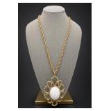 Gold-Tone Openwork Pendant Necklace