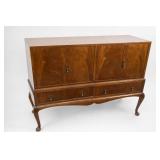 Wood Cabinet with Upper Cupboard