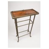 Tall Metal and Wood Side Table