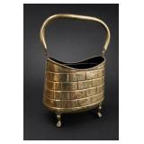 Hammered Brass-Tone Footed Basket