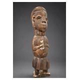 African Colon-Style Carved Wood Figure