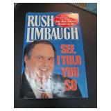 Rush Limbaugh See, I Told You So Hardcover Signed