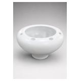 White Footed Bowl with Circular Openings & Blue