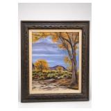 Framed Autumn Landscape Painting
