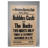 Bubbles Cash and The Bucks Event Poster