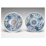 Qing Dynasty Blue & White Porcelain Plates