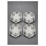 Set of 4 Cameo-Decorated Scalloped Plates