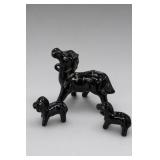 Glossy Black Horse Pottery Figurines