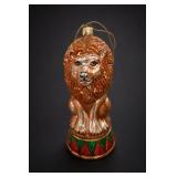 Circus Lion on Drum Glass Christmas Ornament