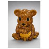Glazed Ceramic Bear Honey Pot