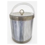 Silver-Tone Ice Bucket with Clear Lid
