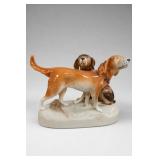 Royal Dux Bohemia Large Dog Porcelain Figurine
