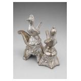 Lot of Silver-Tone Bird Salt Pepper Shakers