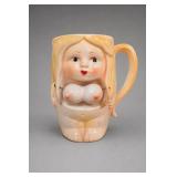 Vintage Nude Woman Figural Ceramic Mug
