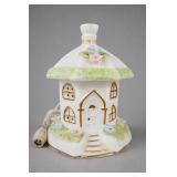Floral Cottage-Form Ceramic Accent Lamp