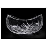 Boat-Shaped Cut Crystal Bowl