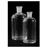 Pair of Clear Glass Reagent Bottles