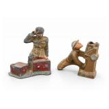 Two Painted Cast Metal Toy Figures