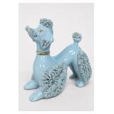 Light Blue Porcelain Spaghetti Poodle Figurine