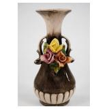 Ialian Handled Floral Ceramic Vase