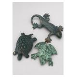 Metal Lizard, Turtle & Frog Decor