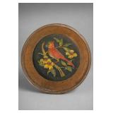 Iron Bird-and-Floral Relief Wall Plaque