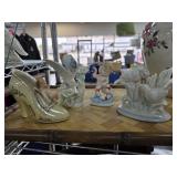 Five Decorative Ceramic Figurines and Vase