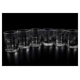 Six Dallas Skyline Glass Tumblers