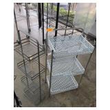 Two Rolling Basket and Tray Carts