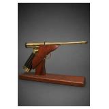 Match-O-Matic Pistol Table Lighter with Stand