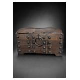 Dark Brown Studded Jewelry Storage Chest