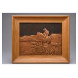 Edith Wright Framed Western Cowboy Relief