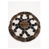 Round Hair-on Cowhide Patchwork Rug