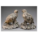 Pair of Holland Mold Ceramic Quail Figurines